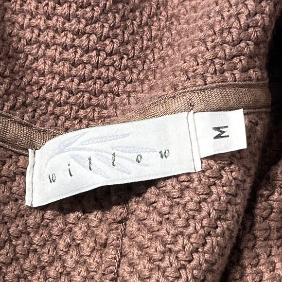 Willow Cardigan Sweater M Brown Heavy Knit Cotton Boho Lagenlook Wooden Buttons - Picture 12 of 14